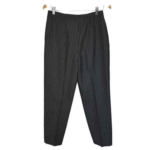 Vintage Harve Benard Pinstripe Pants Size 10 Wool Blend Gray Back Elastic Lined - Picture 4 of 10